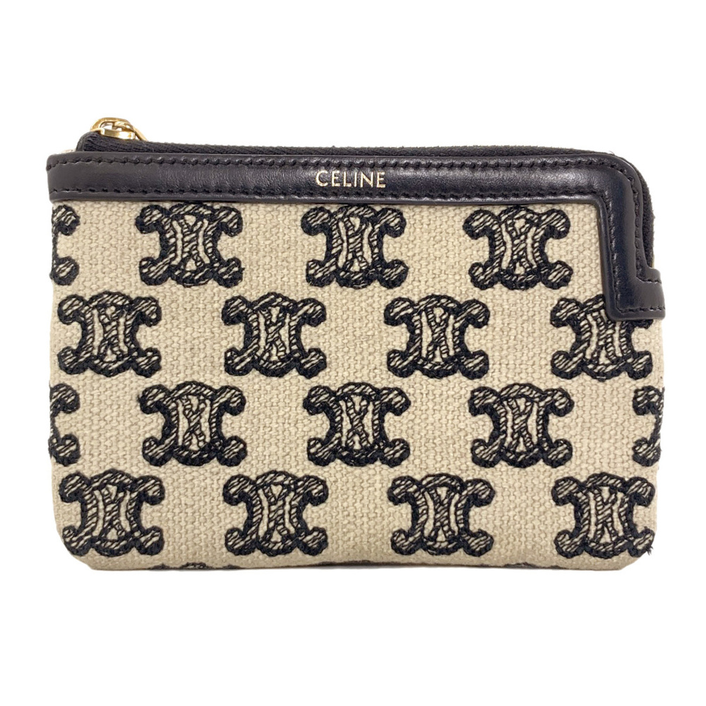 Celine Triomphe Coin Case, Canvas, Women's